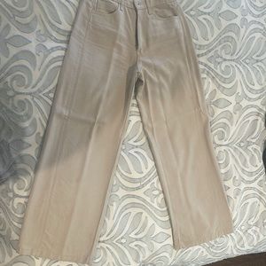 Zara light sparkling beige wide leg pants size 2